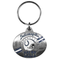 Indianapolis Colts Oval Carved Metal Key Chain